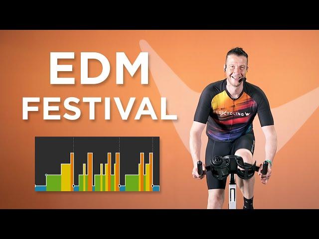 Clase completa de ciclo indoor de música electrónica "al estilo Tomorrowland"