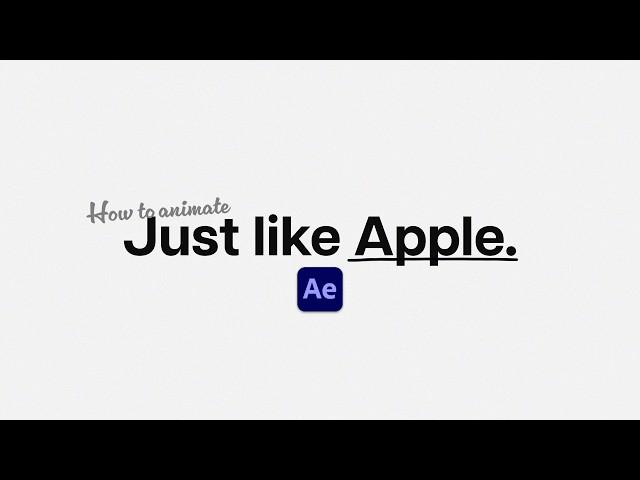 How To Animate Text Like Apple In Adobe After Effects