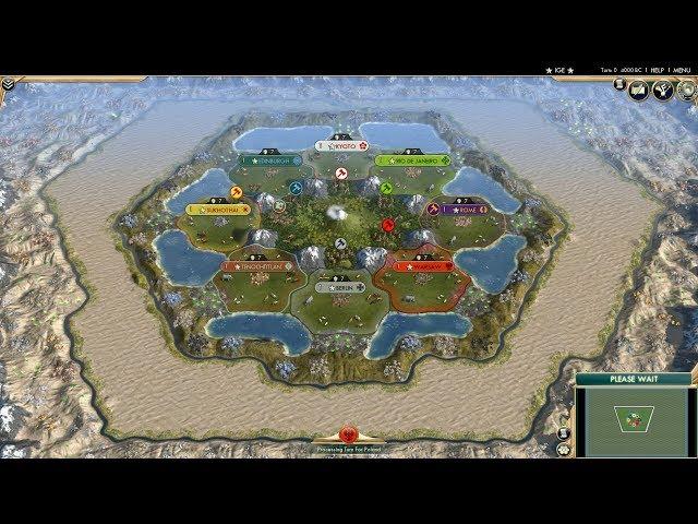 Civ 5 AI Only Timelapse: Battle for Oasis