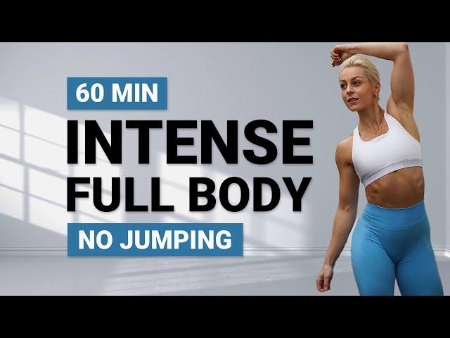 60 MIN INTENSE FULL BODY WORKOUT | No Jumping | Low Impact | No Equipment | No Repeat | + Core