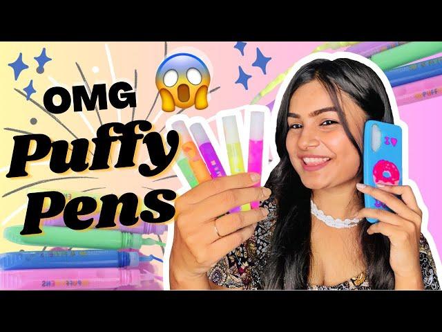 Trying Puffy Pens  #crafteraditi #youtubepartner #shorts #youtubeshorts #puffypen @CrafterAditi