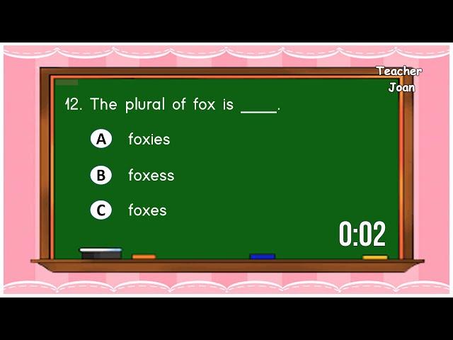 PLURAL NOUNS QUIZ Can you pass?| English with TEACHER JOAN