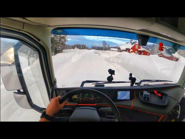 Norway 4K60 Winter Truck Driving  Harran-Namsskogan Soo much snowWinter in attack!VolvoFH540 Part2