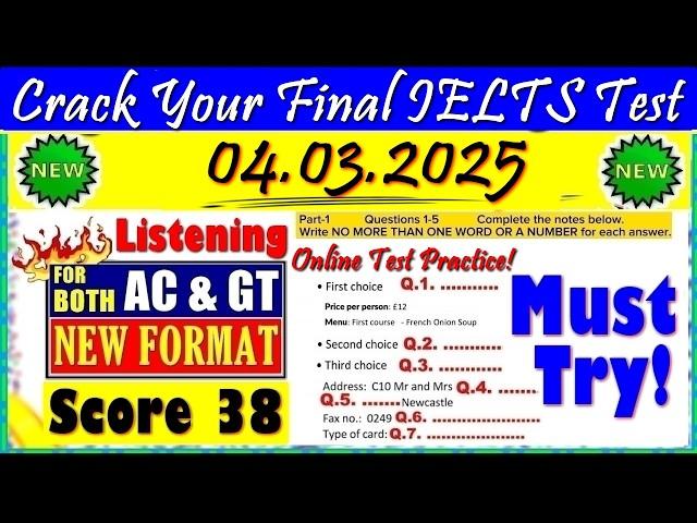 IELTS LISTENING PRACTICE TEST 2025 WITH ANSWERS | 04.03.2025