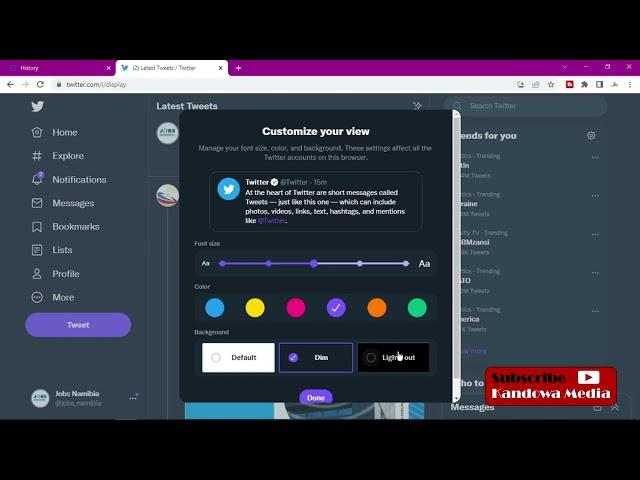 How To Change Twitter Background Color - Theme color