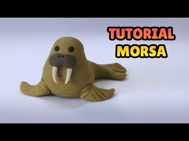  FAÇA uma MORSA - Tutorial Fácil Biscuit, Pasta Americana, Clay ou Plastilina - DIY