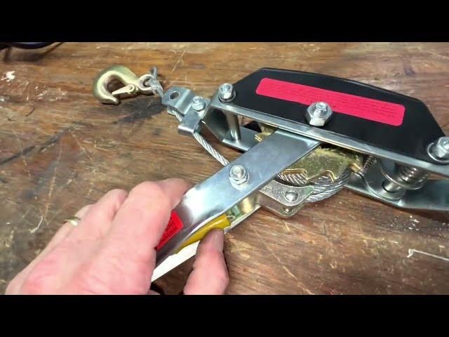 DIY How to Operate a Cable Puller "Come-Along" Basic Tutorial [Cable Puller Come-Along Operation]