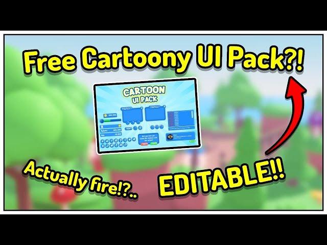 THIS FREE CARTOONY UI PACK IS ACTUALLY FIRE!?.. (Editable)