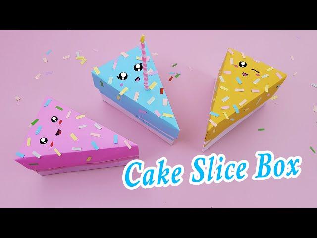 Origami Cake Slice Box Tutorial / Triangular Box / how to make paper cake box