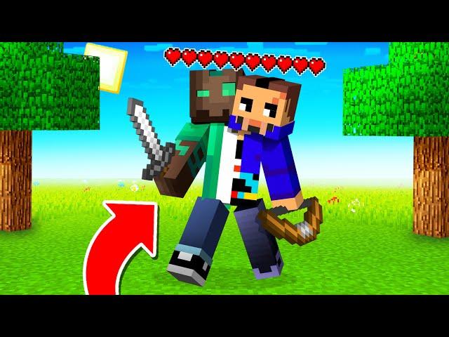 MINECRAFT pero COMPARTIMOS EL INVENTARIO Y CORAZONES 