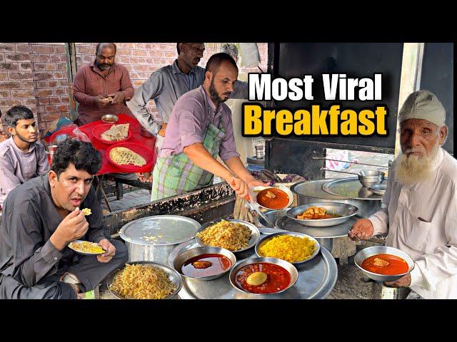 MOST VIRAL STREET FOOD BREAKFAST IN LAHORE JAMEEL NASHTA POINT | PAKISTANI PUNJABI DESI STREET FOOD