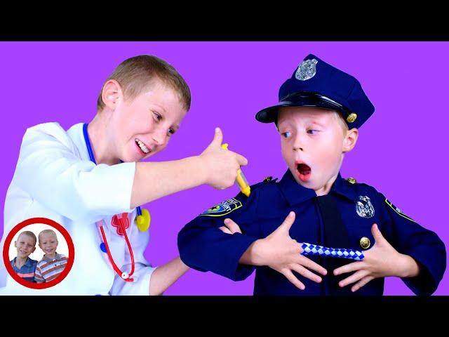 Doctor set toys | Handcuffed Officer| Mike and Jake pretend play| Doctor kit डॉक्टर सेट  العاب دكتور