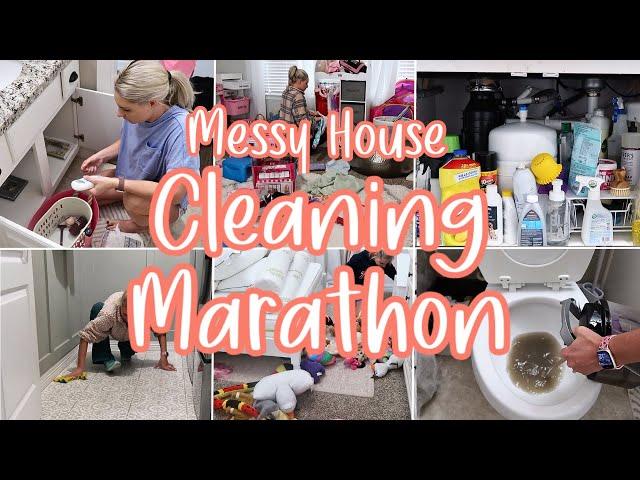 MESSY HOUSE CLEANING MOTIVATION / CLEAN WITH ME MARATHON / 3 HOURS OF NONSTOP CLEANING MOTIVATION