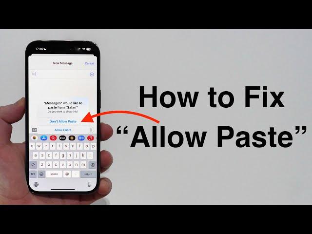 How to Fix "Allow Paste" Bug on iPhone!