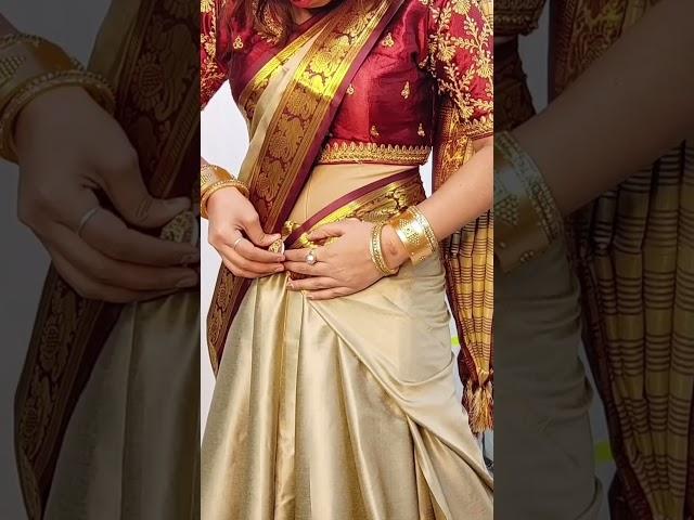 Drape your saree in perfect lehenga style| #youtubeshorts #saree_draping_guide  #glambeautyy