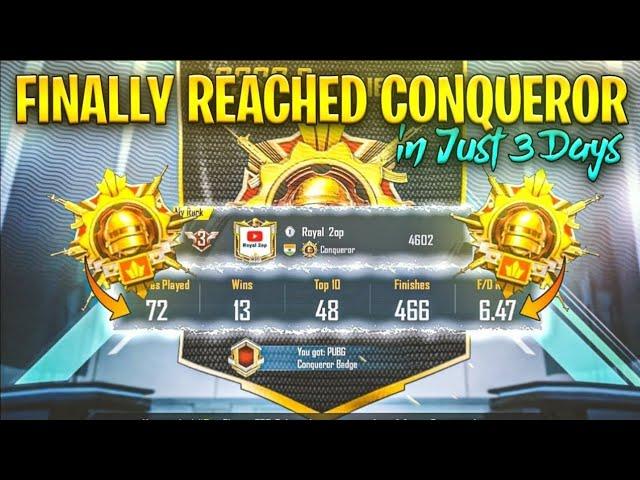  Finally I Reached Solo Conqueror In 3 Days || Solo Conqueror Tips & Tricks || For C4S11