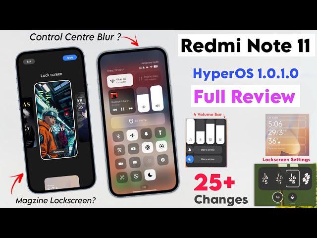 Redmi Note 11 Xiaomi HyperOS Update OS 1.0.1.0 - Full Review  | 25+ Big Changes & LockScreen More