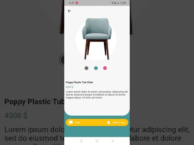 Furniture App UI using Flutter