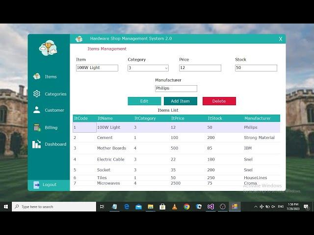 Hardware Shop Management System Using C#.Net and SQL Server