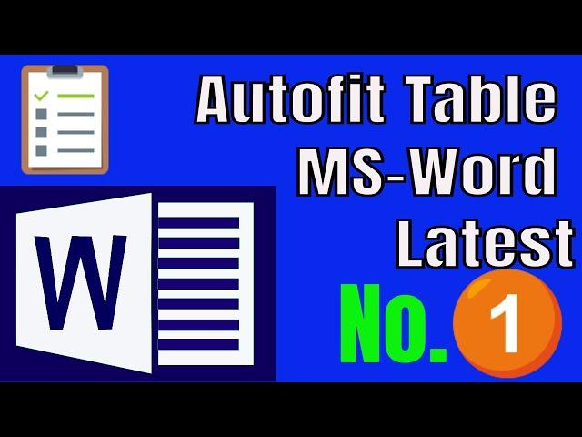 AutoFit Table Contents, Window and Fixed Column Width in MS Word