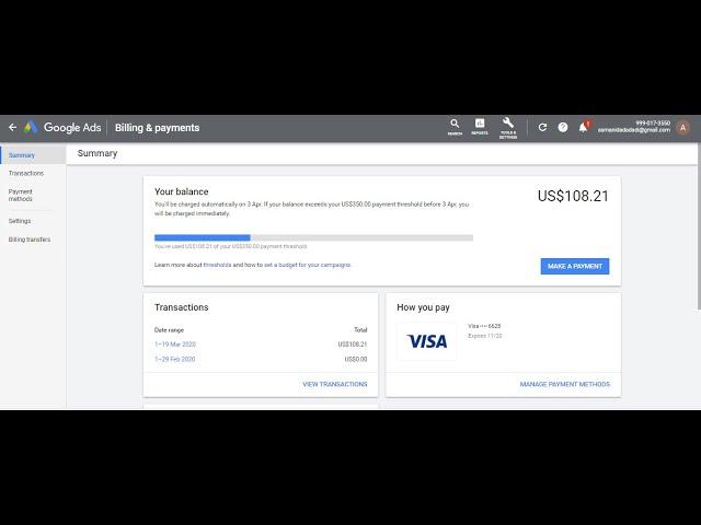 Google Ads Prepaid Payment Verified Threshold Method 2022