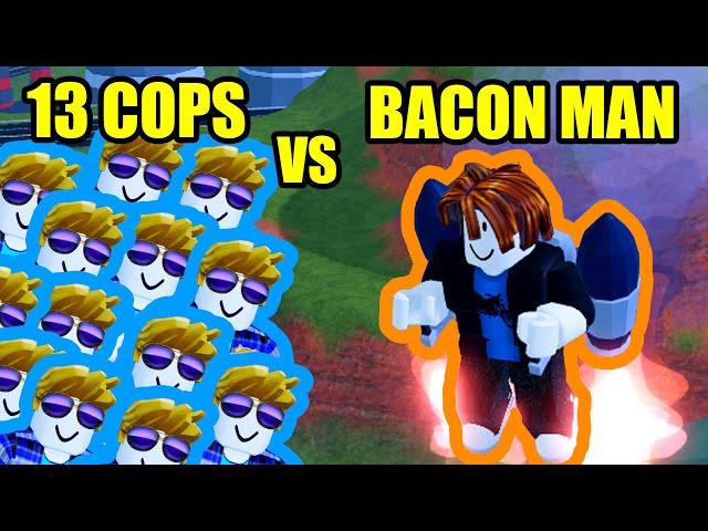 13 TRYHARD COPS vs BACON HAIR | Roblox Jailbreak