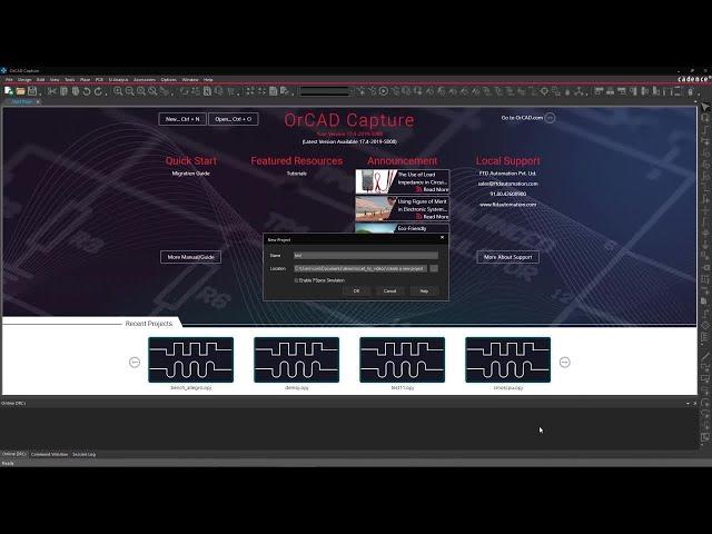 How to create a new project in Schematic Capture | OrCAD Capture CIS