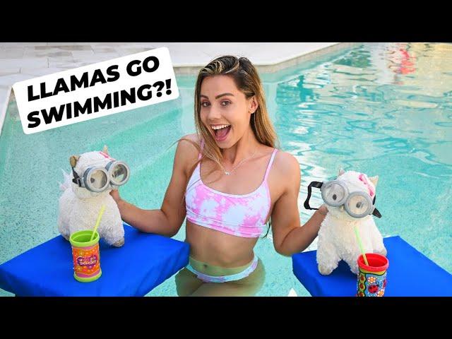 TAKING MY LLAMAS SWIMMING?!! | Unboxing Mini Brands, AGAIN !!