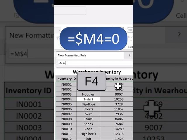 warehouse inventory | Excel Tips and tricks | #shorts