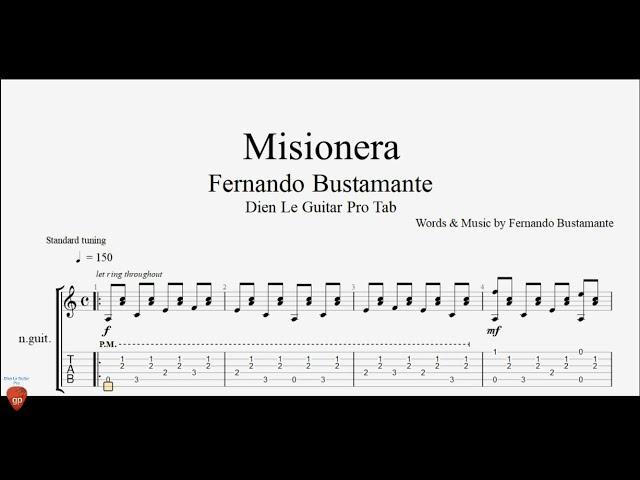 Fernando Bustamente - Misionera - Guitar Tutorial + TAB