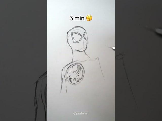 How to Draw Spiderman in 10sec, 10mins, 10hrs #shorts