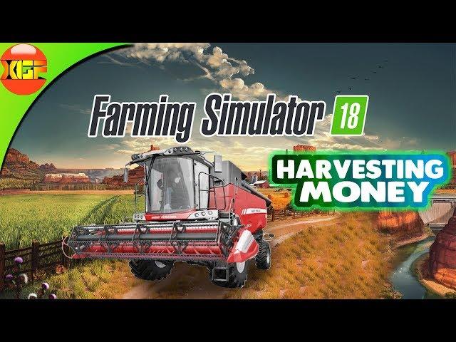 Farming Simulator 18 gameplay, Harvesting the money crop canola! fs18