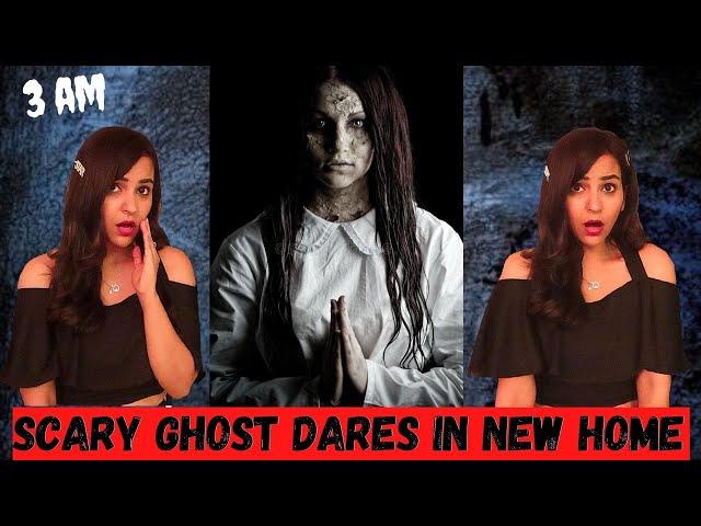 Scary Ghost DARES in our NEW HOME  (SPOOKY)