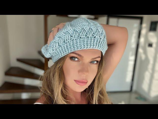 Вяжем шикарный осенний берет!  Мастер-класс!  Beautiful crochet beret