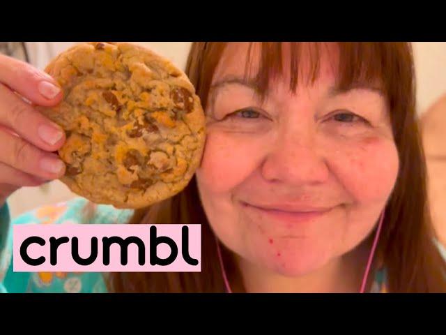 ASMR MuKBang CRUMBL COOKIE TASTE TEST & REVIEW (whispering, chewing, eating)