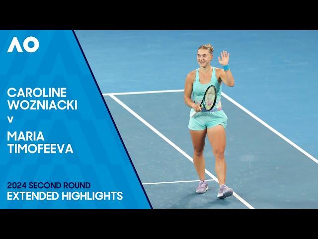 Caroline Wozniacki v Maria Timofeeva Extended Highlights | Australian Open 2024 Second Round