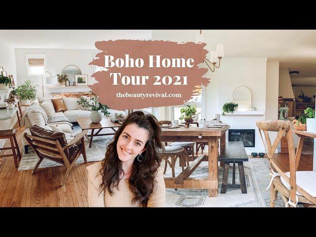 Boho, Mid-Century Home Tour 2021| Home Blogger | My Boho Modern Farmhouse Style