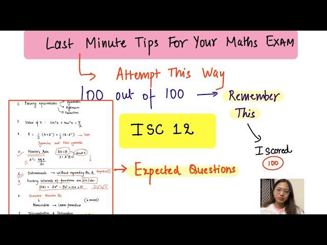 Expected questions + Attempt Maths Question Paper THIS WAY* | I scored 100 in ISC 12 Boards #isc