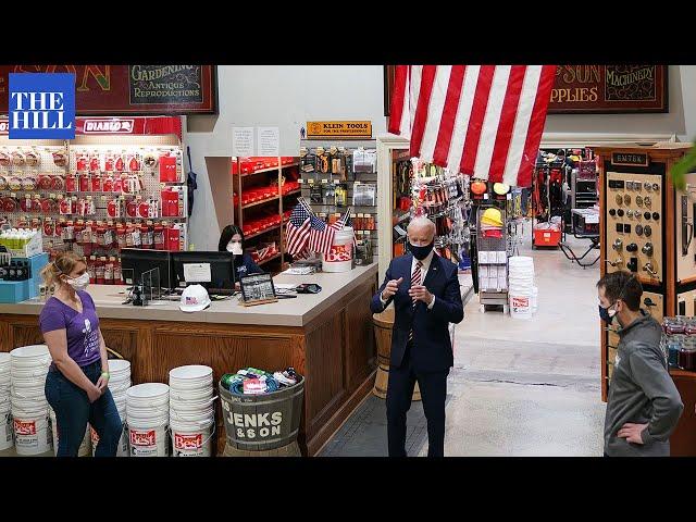 President Biden visits with small business owners who benefitted from PPP