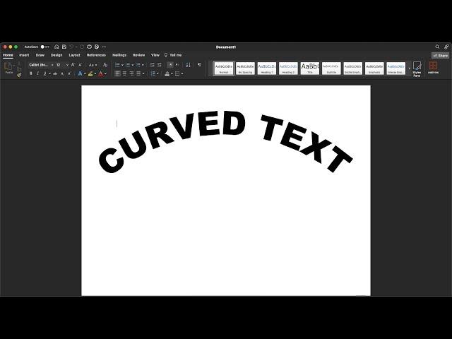 How to CURVE TEXT in MS WORD tutorial