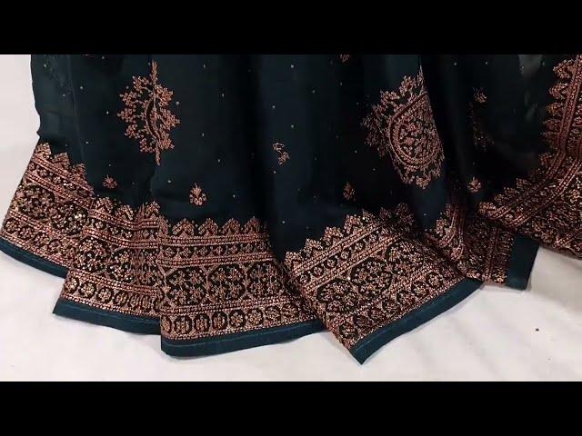 dark green party wear saree||saree dressing with blouse #sarevlog