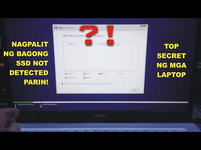 Ginawa mo na lahat Acer Aspire5 11th gen ssd drive not detected