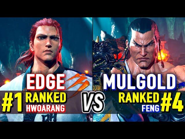 T8  EDGE (#1 Ranked Hwoarang) vs MULGOLD (#4 Ranked Feng)  Tekken 8 High Level Gameplay