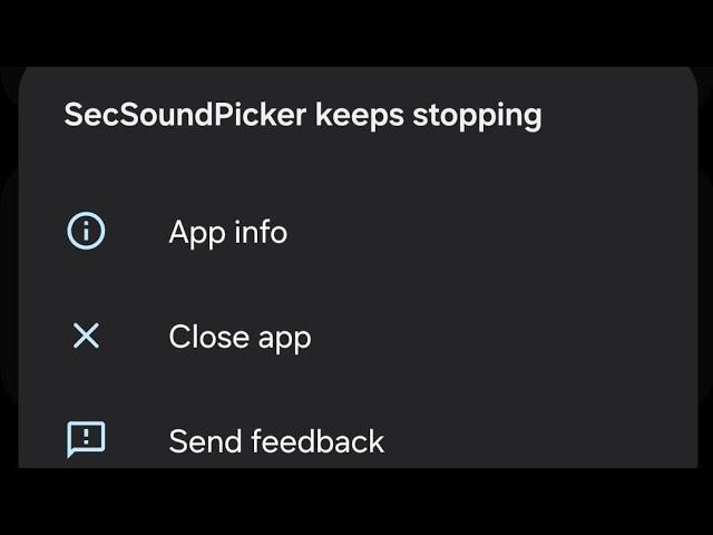 how to fix sec sound picker keeps stopping samsung | secsound picker problem Samsung