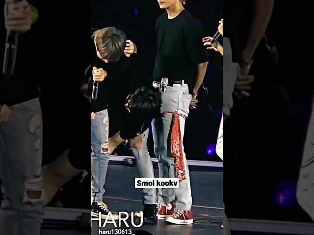 Taehyung getting naughty on stage...what are you doing Mr.kim?#taekook #kookv #vkook