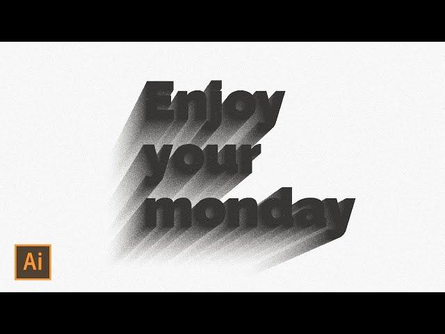 3D Gritty Shadow Text Effect | Adobe Illustrator