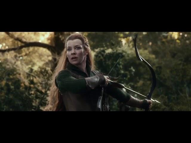 Legolas & Tauriel save dwarves by Orcs - The Hobbit 2013