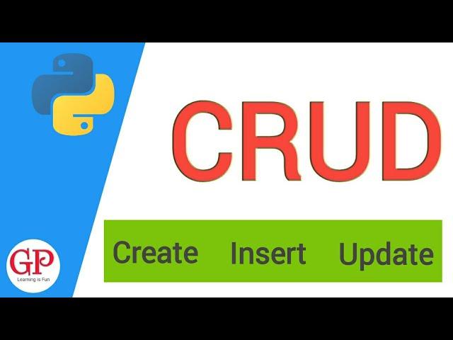 CRUD operations | python crud | python database connection | Python Tutorial