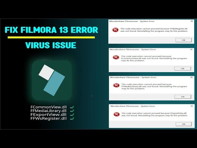 how to fix fexportview dll filmora 13 error missing file lost not found