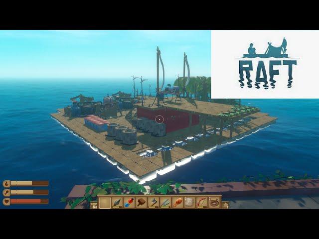 Raft (Early access / Update 10 / Chapter 1) - Ep 4 (The whole journey) - Walkthrough / No commentary